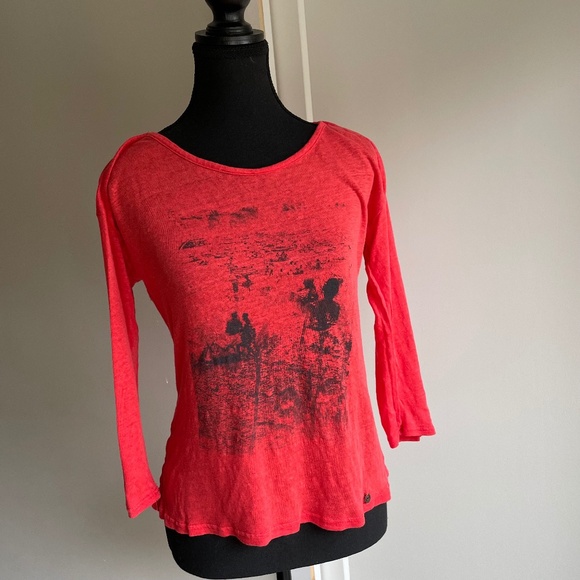 3/4 Light Cotton Top Orange - Picture 3 of 6
